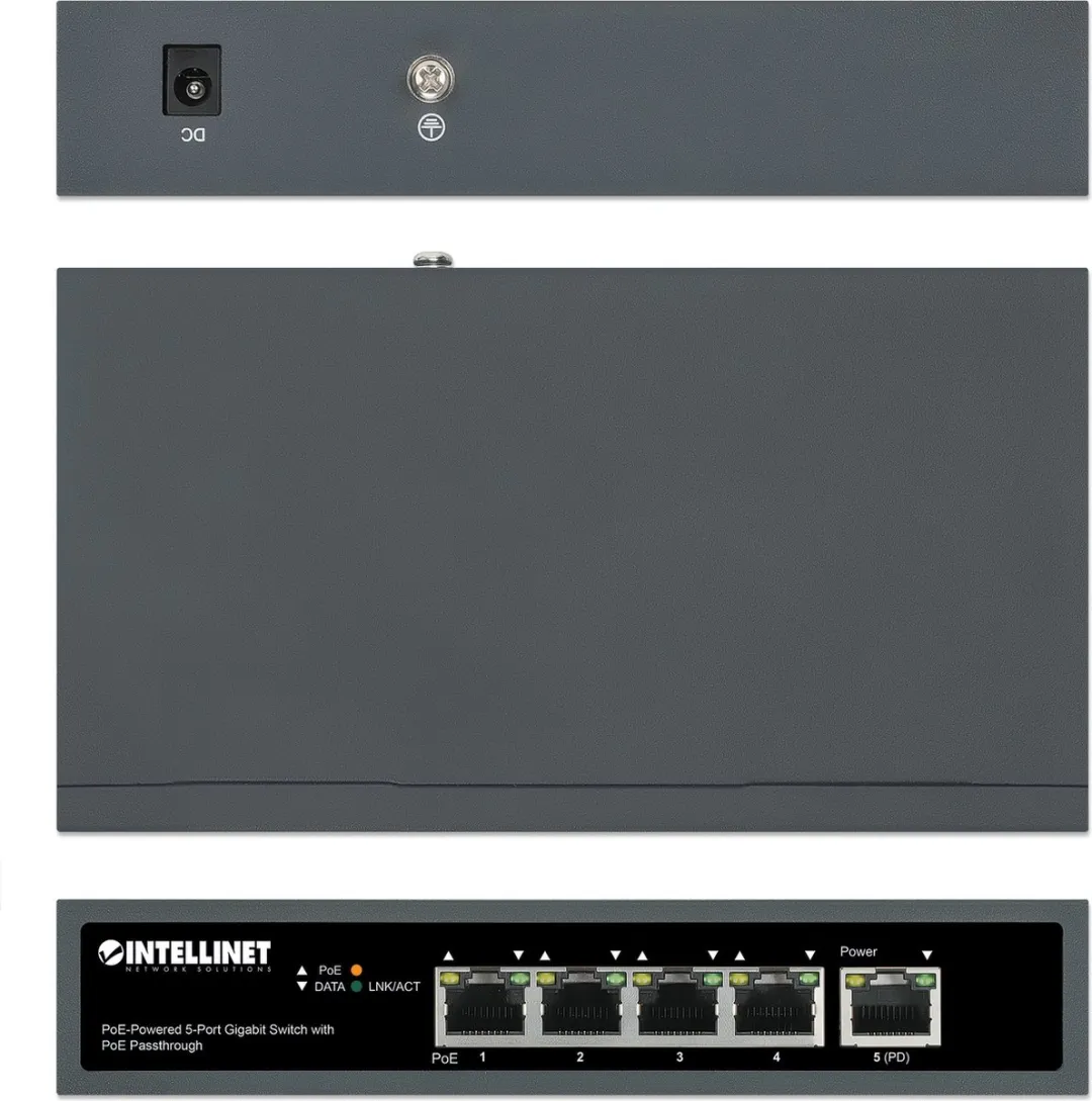 Intellinet 561808 PoE Gigabit Switch 5 Poorten - 65W