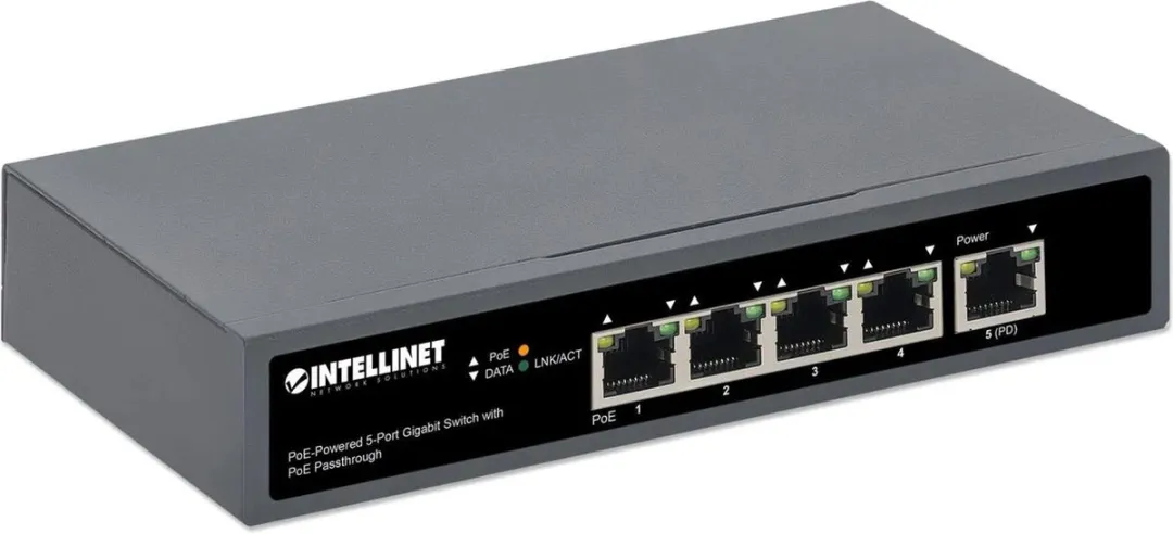Intellinet 561808 PoE Gigabit Switch 5 Poorten - 65W