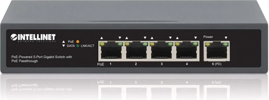 Intellinet 561808 PoE Gigabit Switch 5 Poorten - 65W