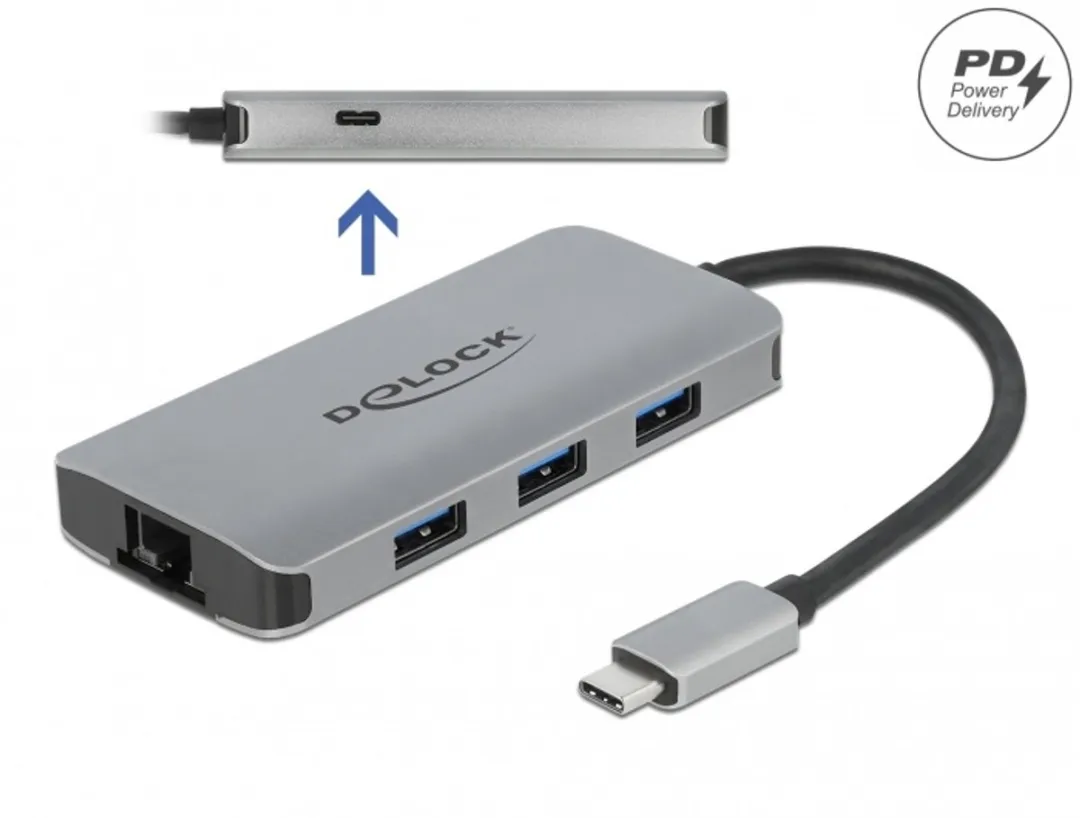 Delock 63252 USB 3.2 Hub 4 Poorten - Grijs - afbeelding 5 van 5