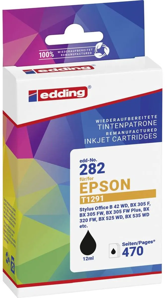 Edding EDD-282 inktcartridge 1 stuk(s) Compatibel Zwart