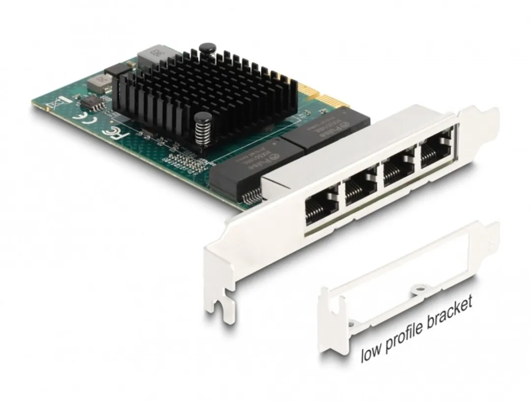 Delock 88208 PCIe x4 4x RJ45 Gigabit LAN-kaart