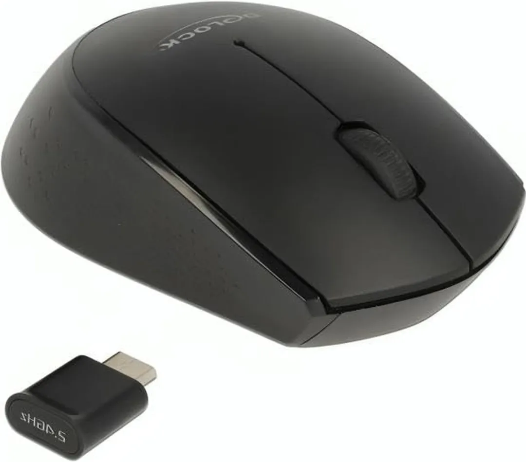 Delock 12526 Draadloze USB-C Mini Muis - 1000 DPI - Zwart