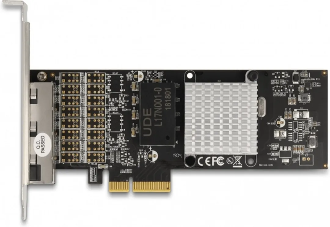 Delock PCIe x4 naar 4x RJ45 Gigabit LAN i350 - Zwart