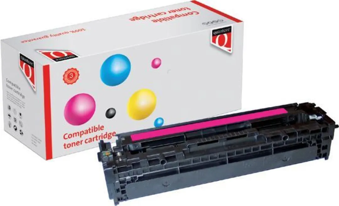 Quantore HP CB543A 125A Tonercartridge - 1400 pagina's - Rood