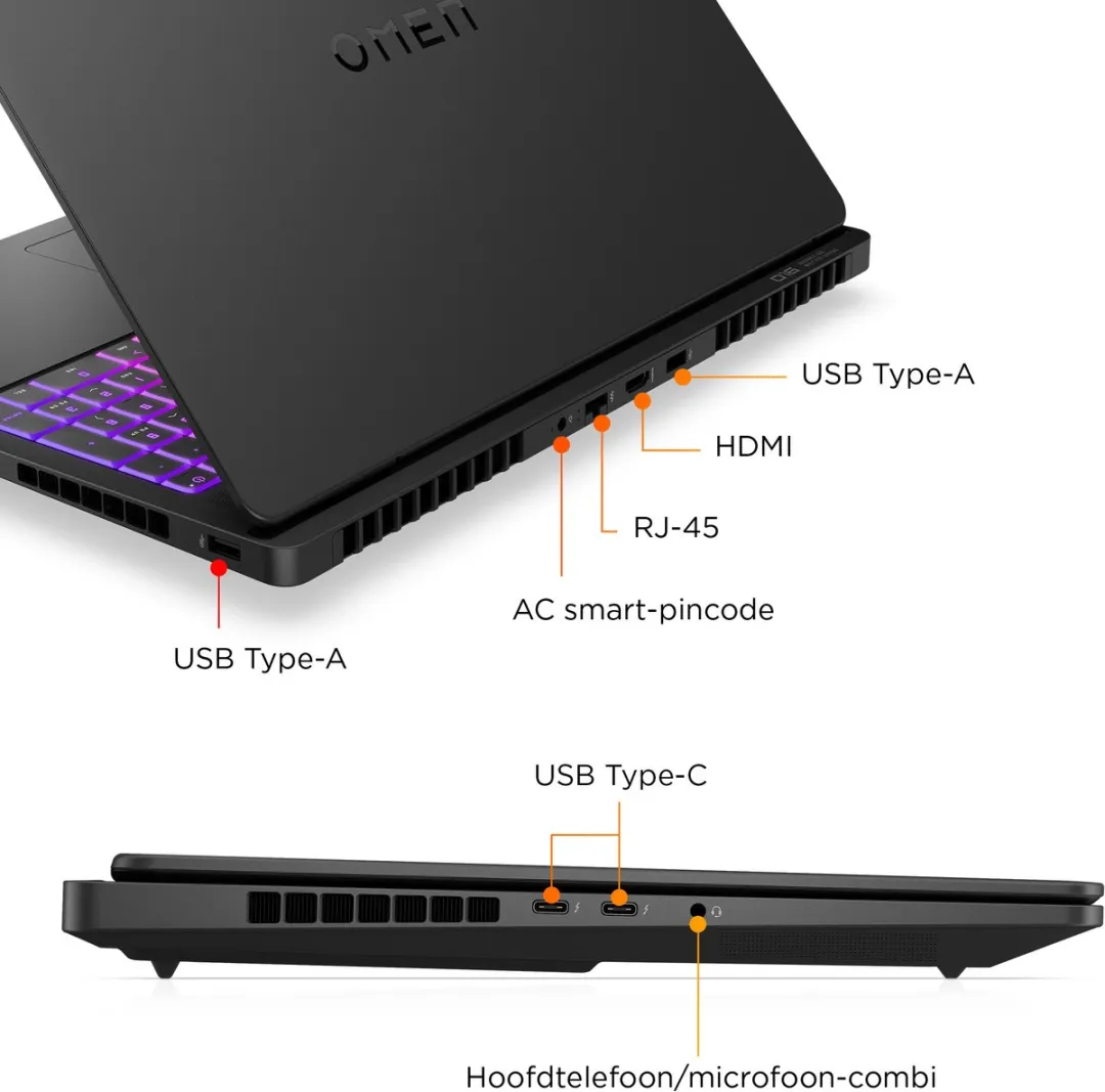 HP OMEN MAX 16-ah0675nd Gaming Laptop - RTX 5080 - 32GB 1TB - Zwart