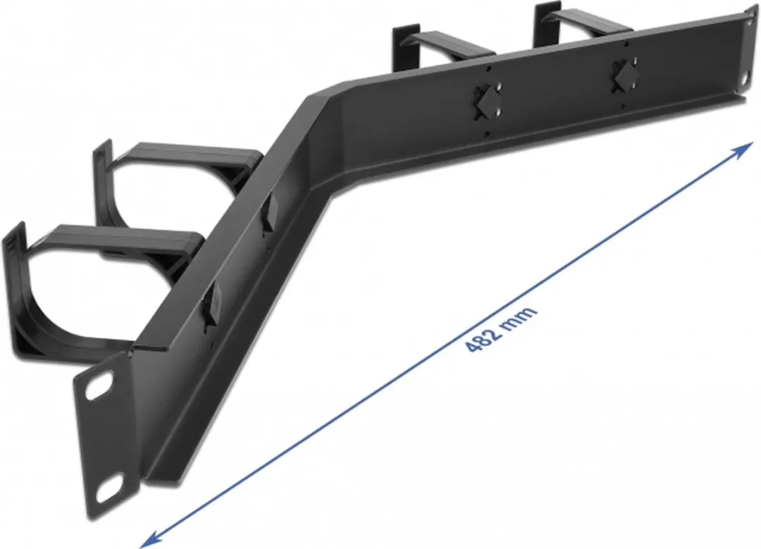 Delock 66667 Kabelbeheerrouteringspaneel 19" 4 Haken - Zwart - afbeelding 4 van 4