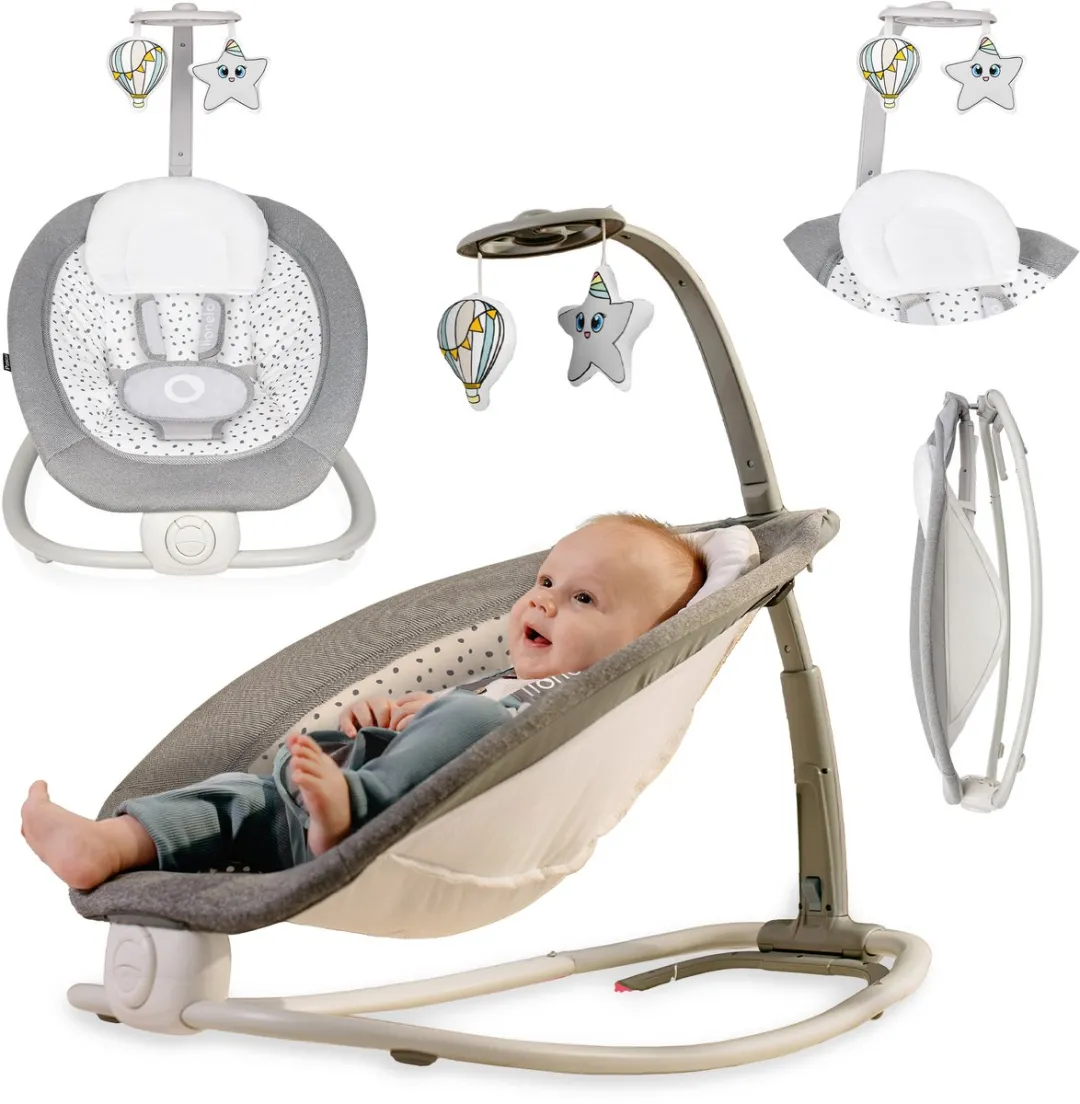 Lionelo Pascal Baby Wipstoel - Grijs/Scandi