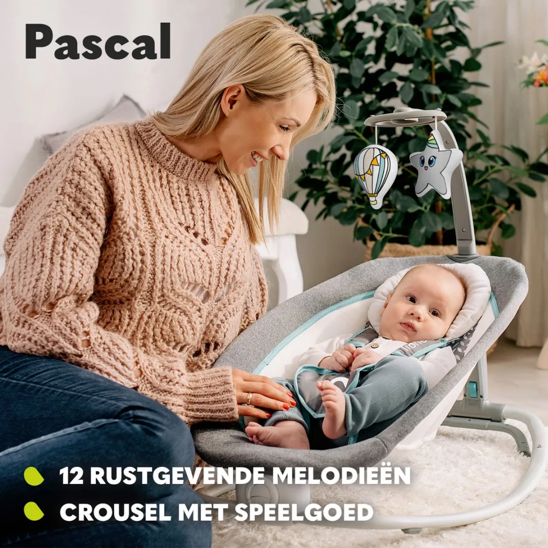 Lionelo Pascal Baby Wipstoel - Grijs/Scandi