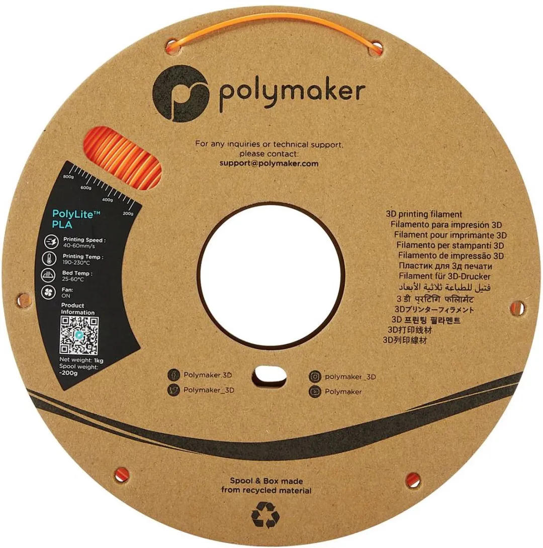 Polymaker PolyLite PLA 1.75mm Oranje 1000g
