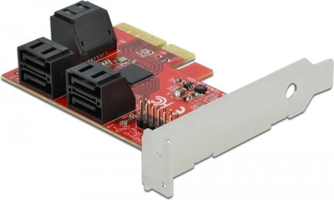 Delock 6-Port SATA PCIe x4 Kaart - Zwart