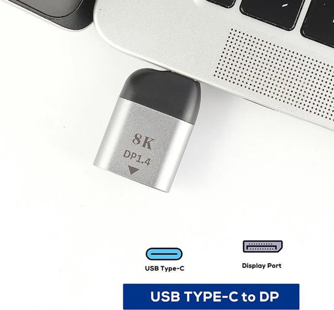 NÖRDIC C-DP USB-C naar DisplayPort Adapter - 8K 60Hz - Spacegrijs