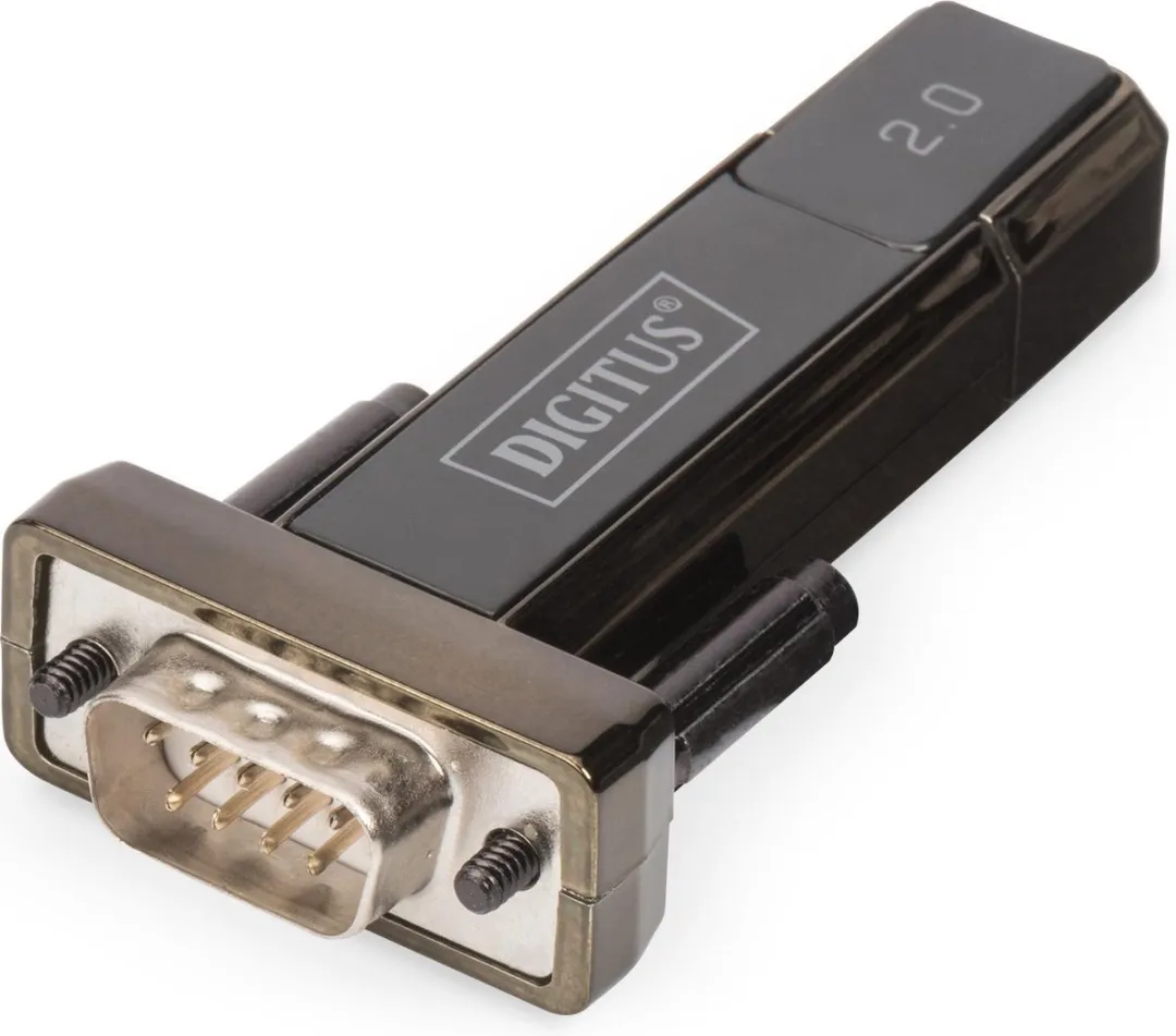 Digitus DA-70167 USB-Serieel Adapter - Vergulde stekker - 0,8m - Zwart