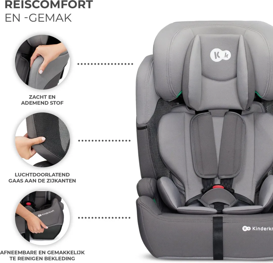 KinderKraft COMFORT UP I-SIZE Autostoel 9-36kg - Grijs