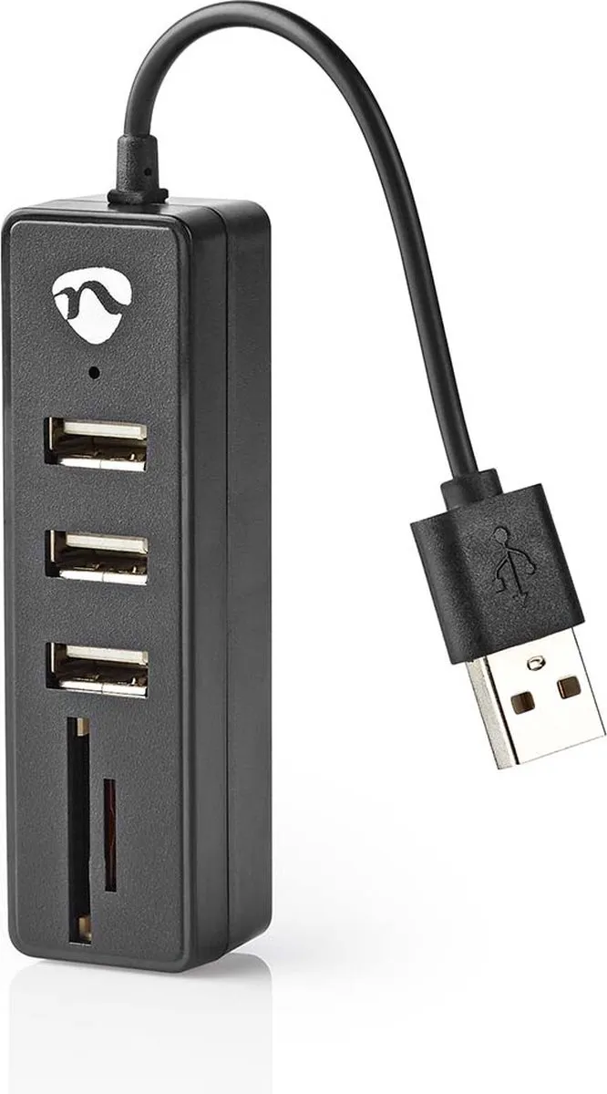 Nedis UHUBCU2340BK USB-Hub 3 Poorten - Zwart