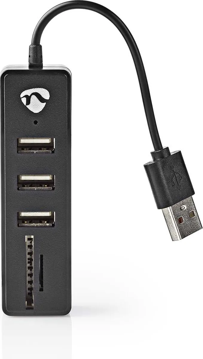 Nedis UHUBCU2340BK USB-Hub 3 Poorten - Zwart
