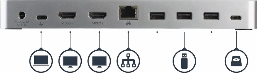 Startech MST30C2HHPDU USB Hub - Tweekleurig