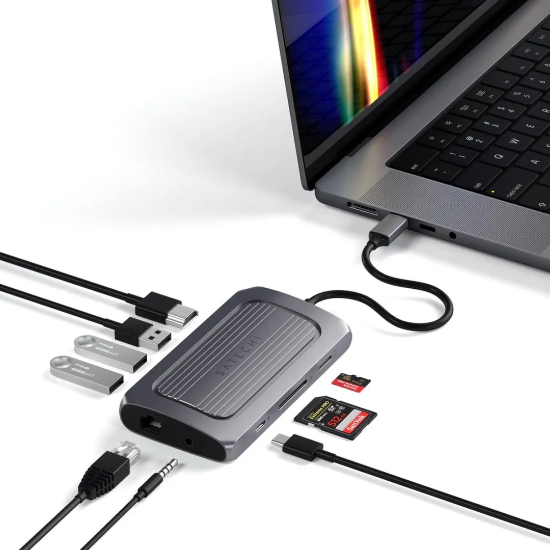 Satechi ST-U4MA3M USB4 Multiport Adapter - 8K HDMI - Grijs