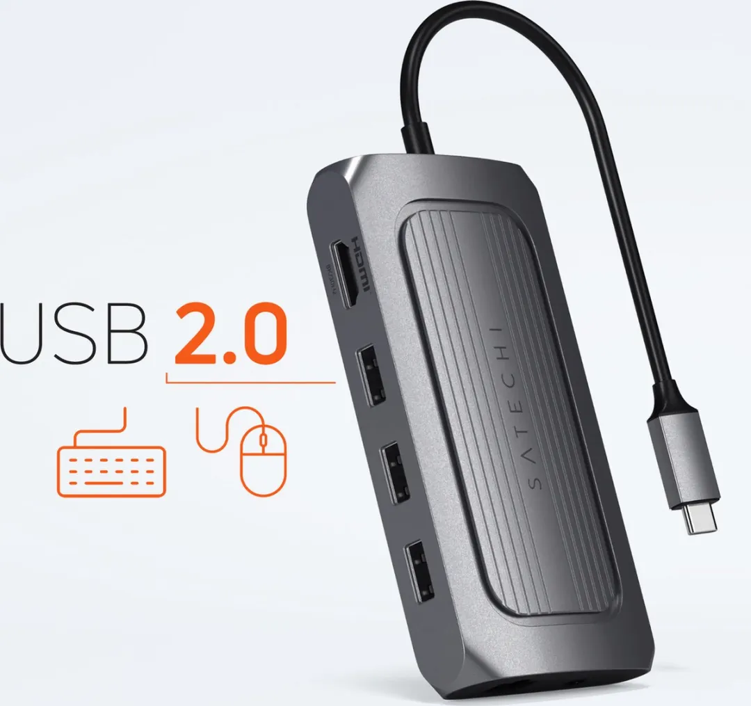 Satechi ST-U4MA3M USB4 Multiport Adapter - 8K HDMI - Grijs