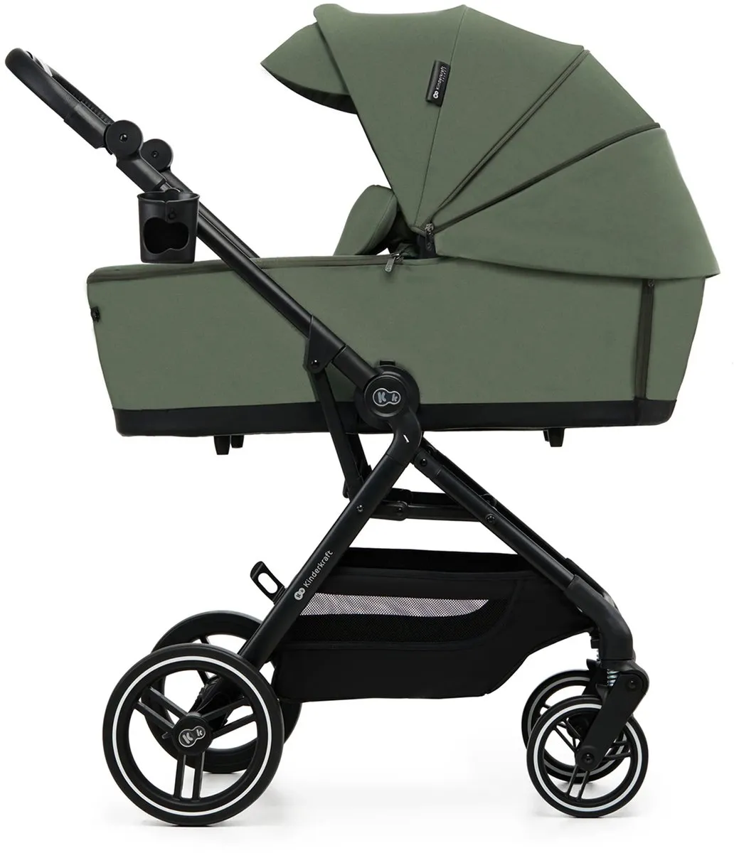 KinderKraft YOXI 3-in-1 Kinderwagen Groen - Reiswieg/Wandelzitje/Autostoel