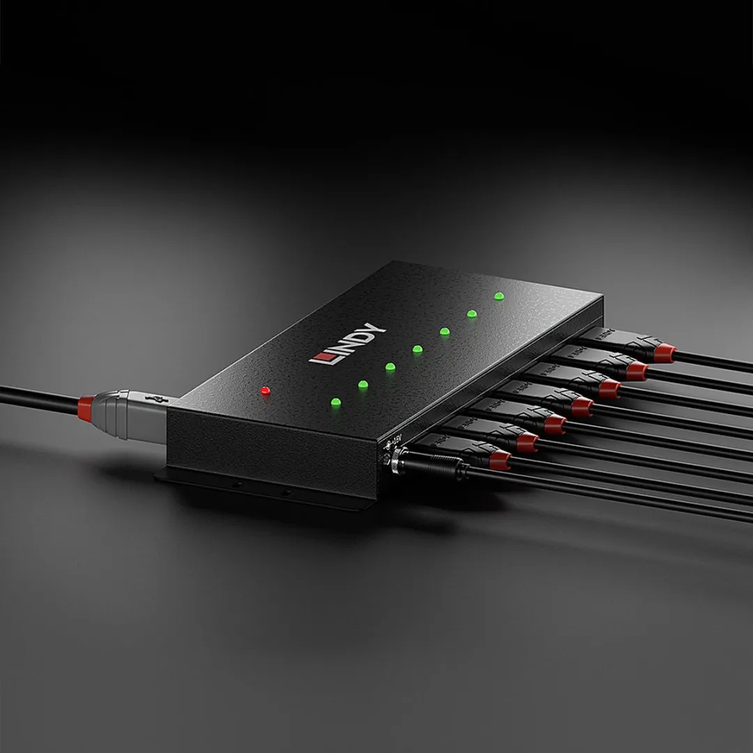 Lindy 43128 7-Poorts USB 3.0 Hub - Zwart