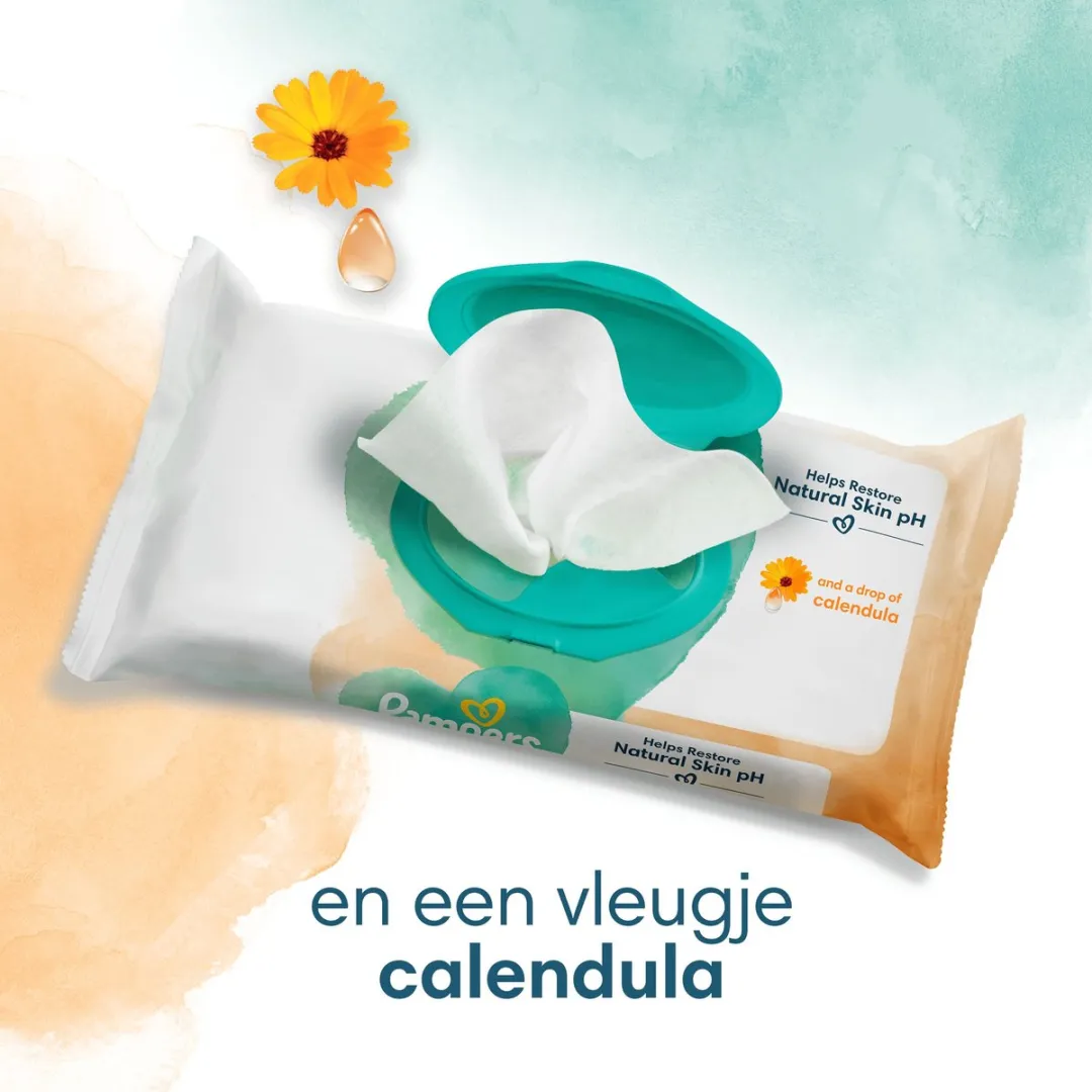 Pampers Harmonie Protect & Care Billendoekjes Calendula - 24x44 Stuks