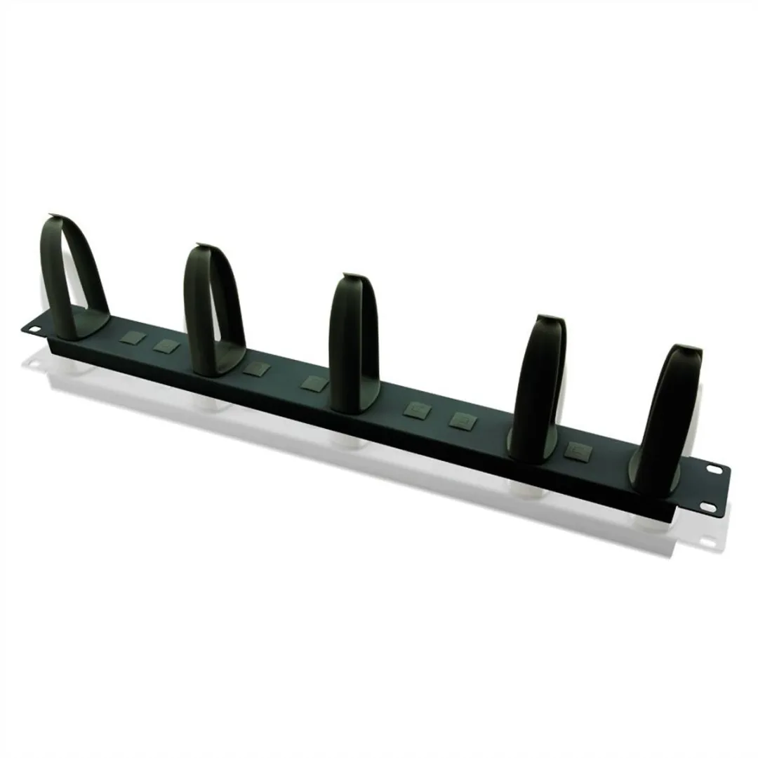 Value 19" Frontpaneel 1HE - 5 Kabelogen - Zwart
