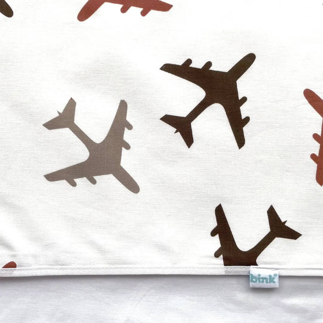 BINK Bedding Wieglaken Planes Choco 75x100cm