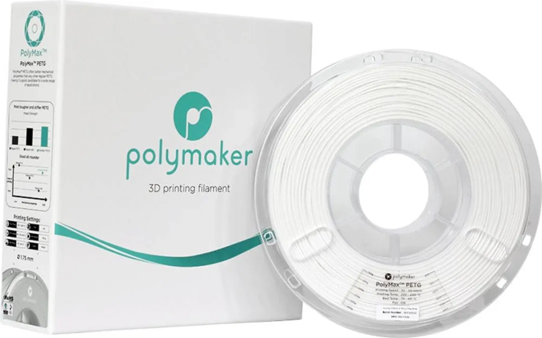 Polymaker PolyMAX Tough PETG Filament 1.75mm 750g - Wit