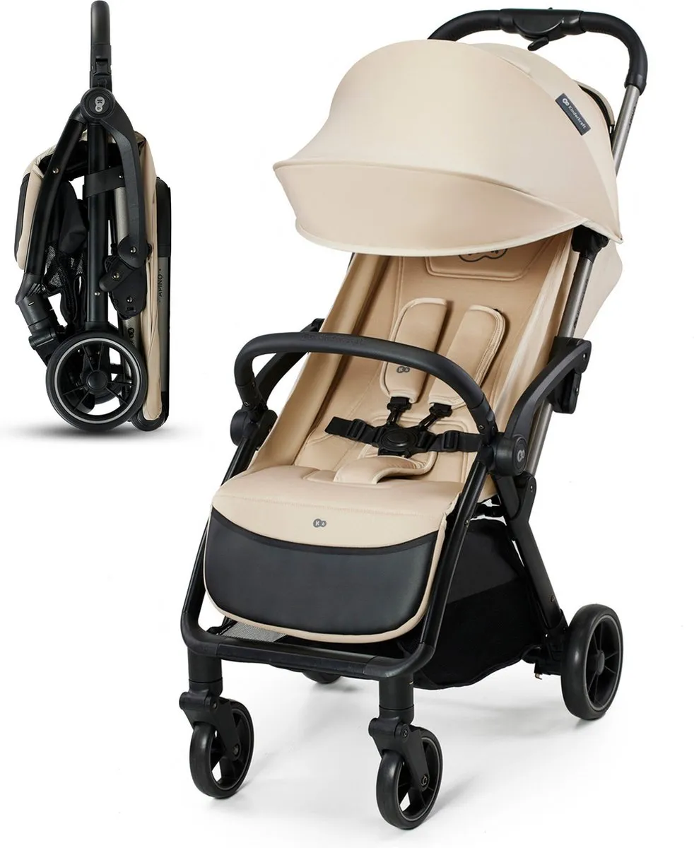 KinderKraft APINO Kinderwagen Beige - Automatisch opvouwbaar