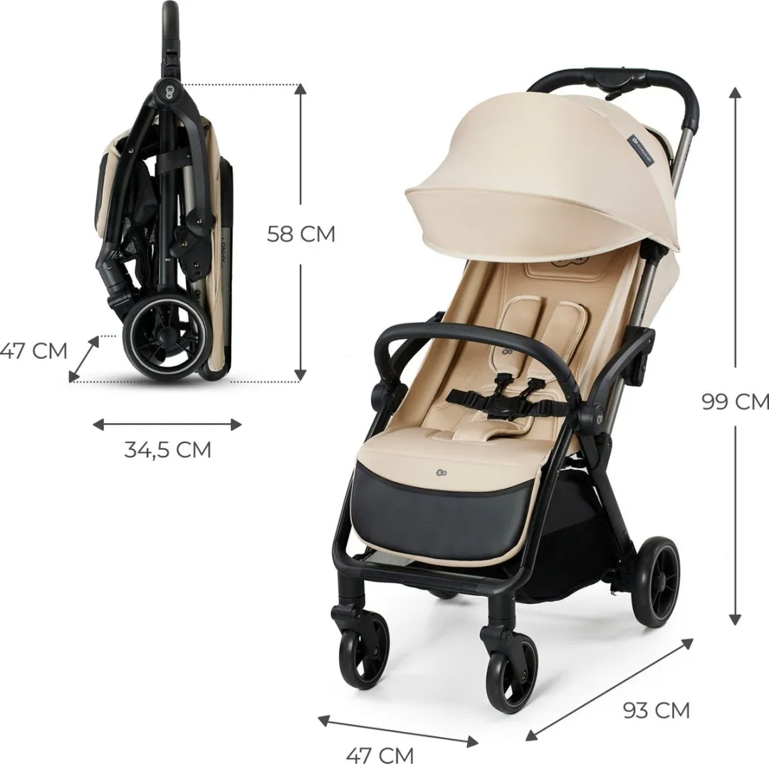 KinderKraft APINO Kinderwagen Beige - Automatisch opvouwbaar