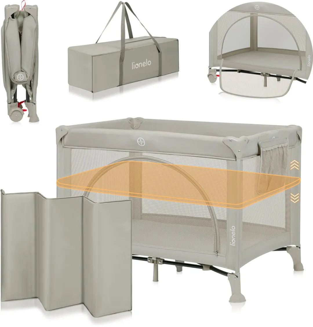 Lionelo Laura Compact 3-in-1 Reisbedje - Groen
