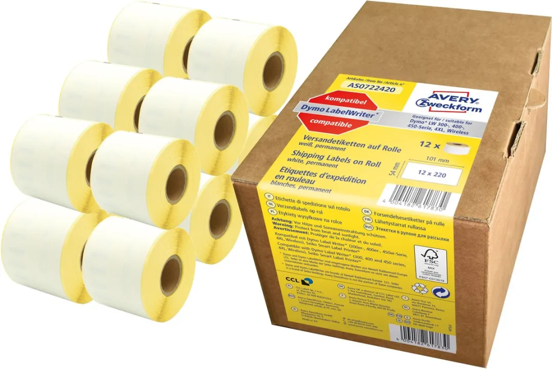 Avery Etiketten op rol AS0722420