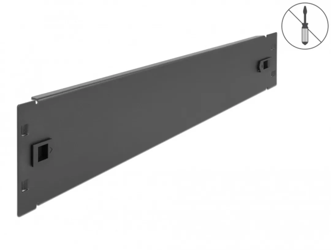 Delock 19" Netwerkkast Blind Cover 2U - Zwart - afbeelding 3 van 3