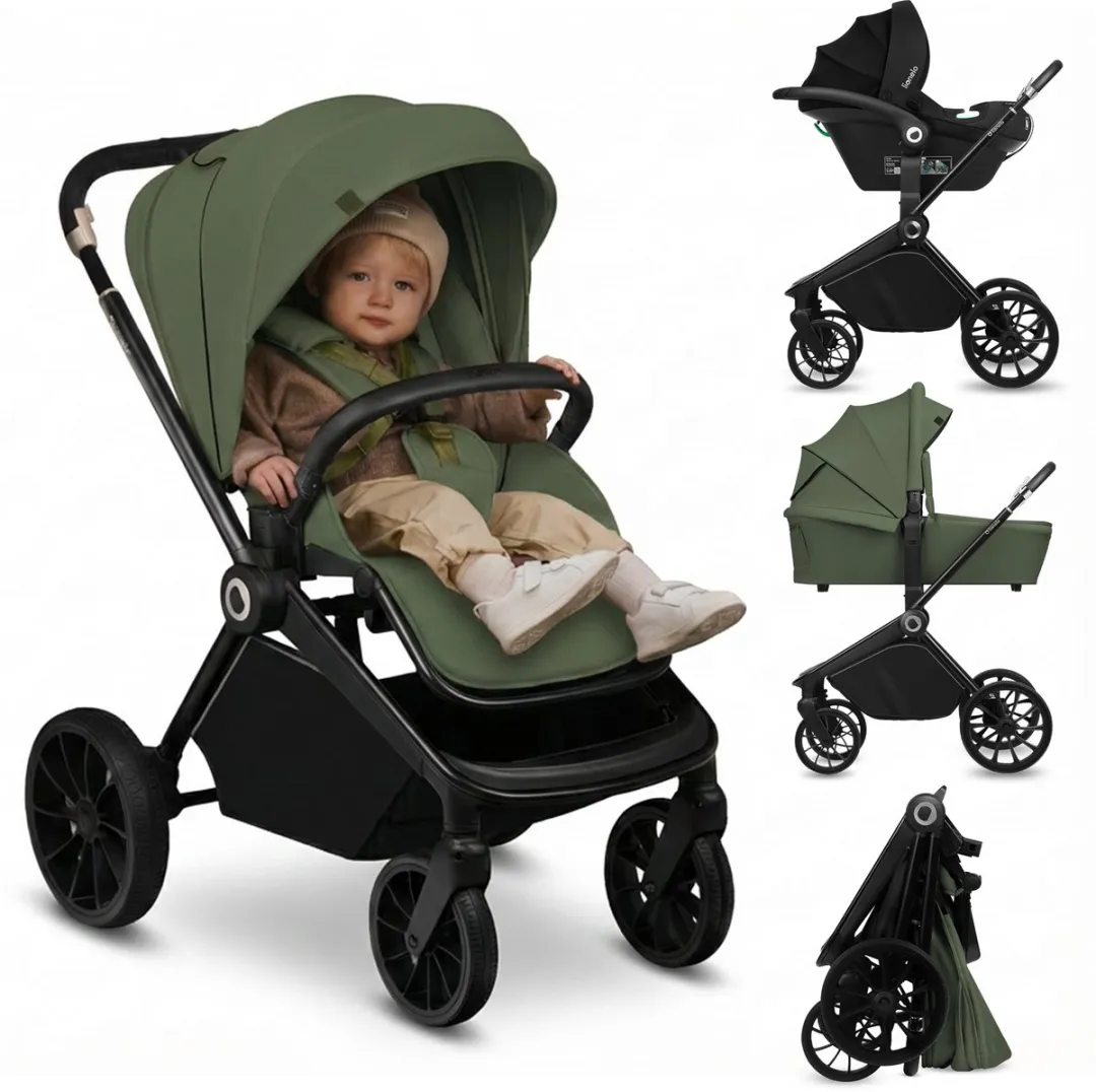 Lionelo Mika Plus Kinderwagen 3in1 - Groen - i-Size Autostoel