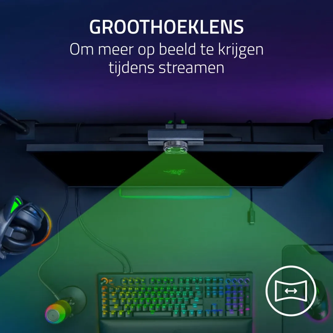 Razer Kiyo V2 X Webcam RZ19-05380100-R3M1 - 1440p - 60FPS - Zwart