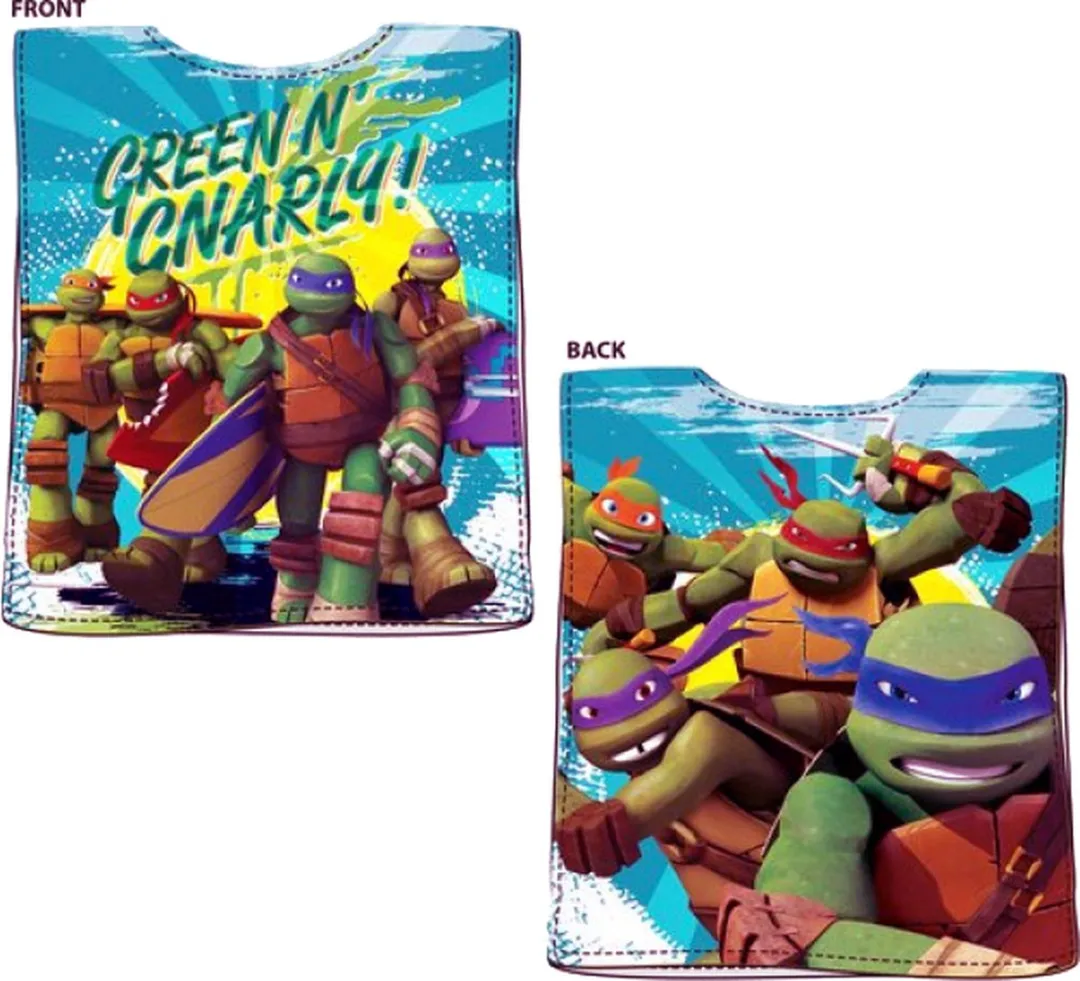 Teenage Mutant Ninja Turtles Badponcho - 100% Katoen - 50x100cm - Blauw/ Groen