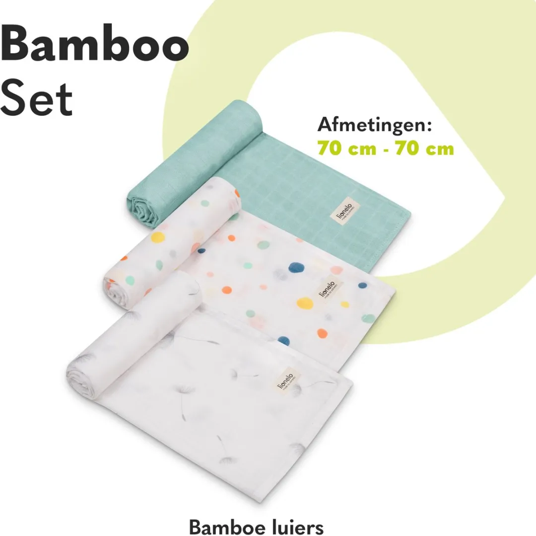 Lionelo Bamboo Luiers Set 3 Stuks 70x70cm - Veelkleurig - afbeelding 6 van 6