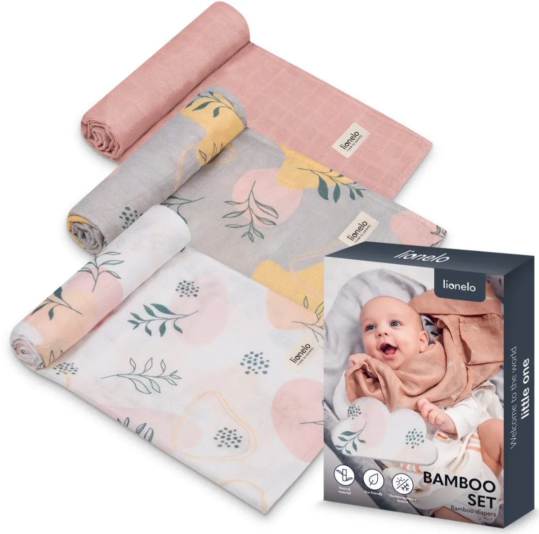 Lionelo Bamboo Luiers Set 3 Stuks 70x70cm - Veelkleurig