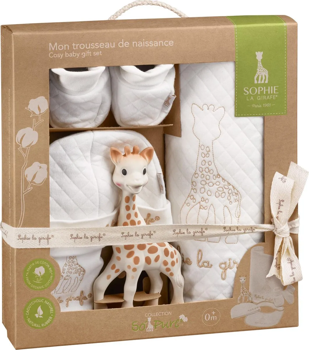 Sophie de Giraf So'Pure Geboorteset - 5-delig - Biologisch katoen & Natuurrubber - afbeelding 6 van 6