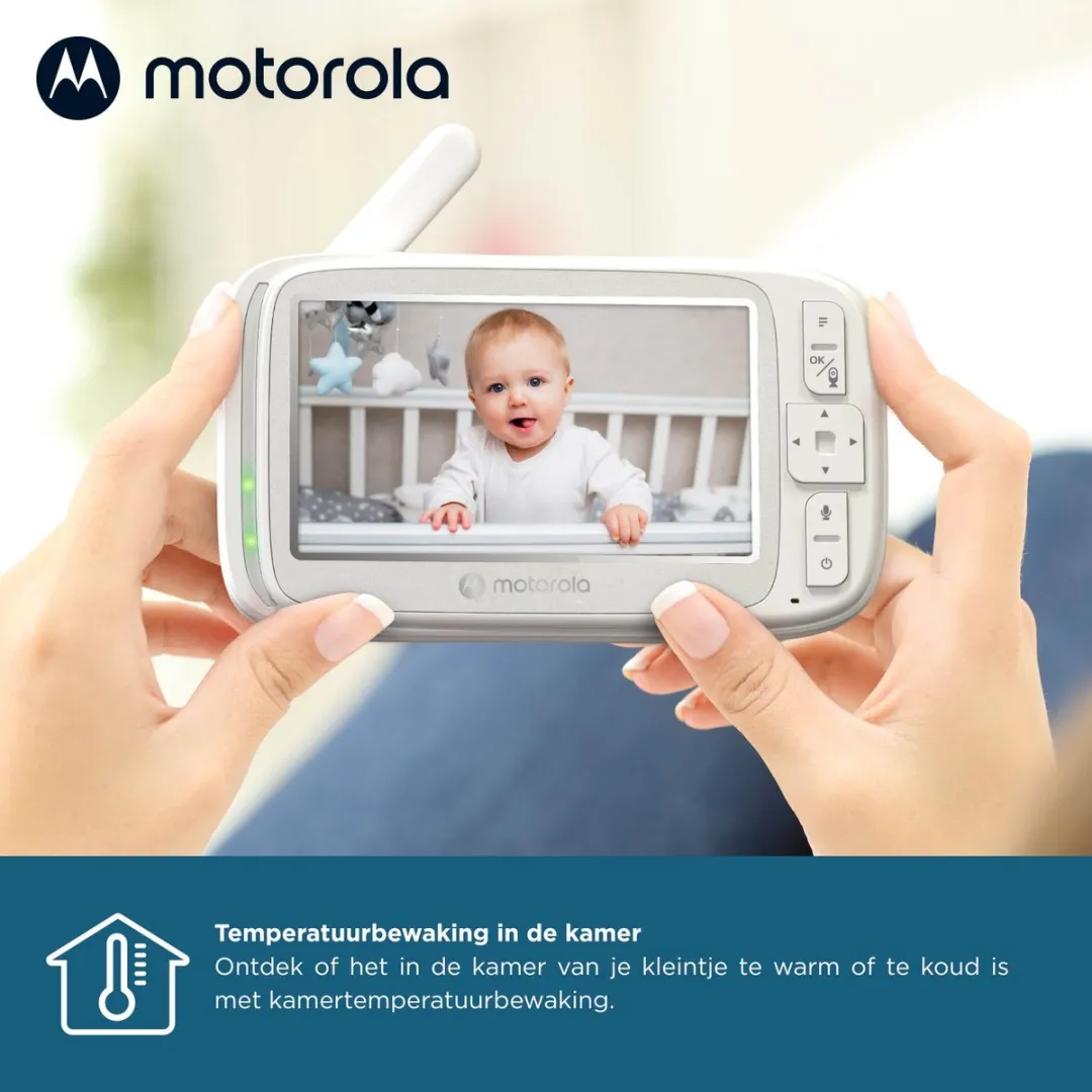 Motorola VM75 Babyfoon met Camera - 5 inch Wit