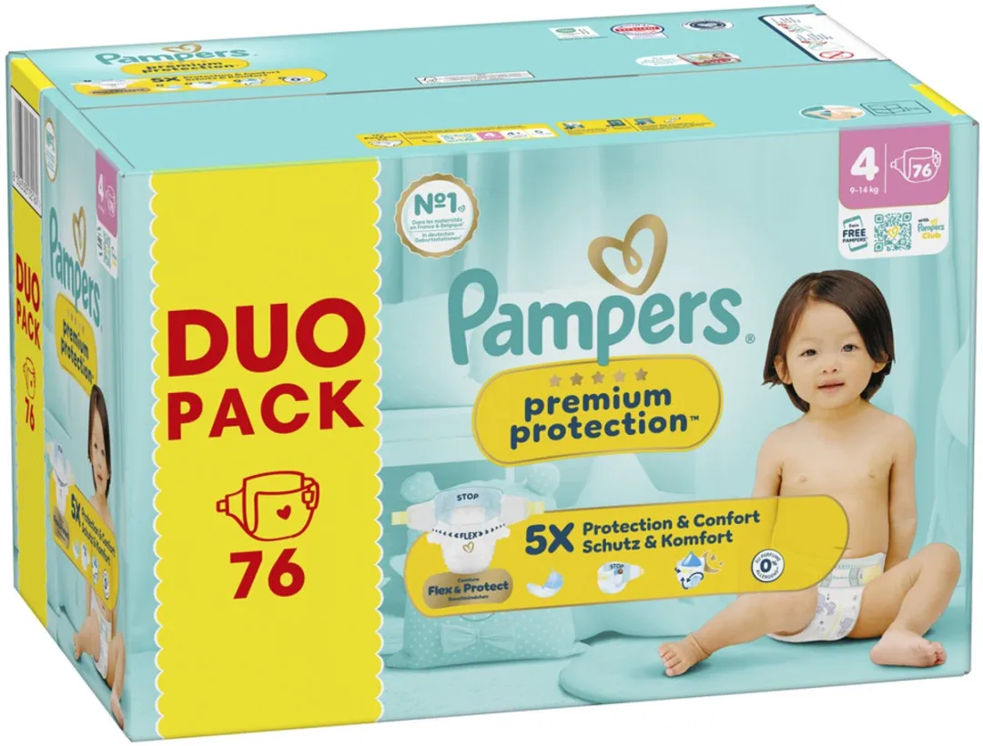 Pampers Premium Protection Maat 4 Luiers - 76 Stuks