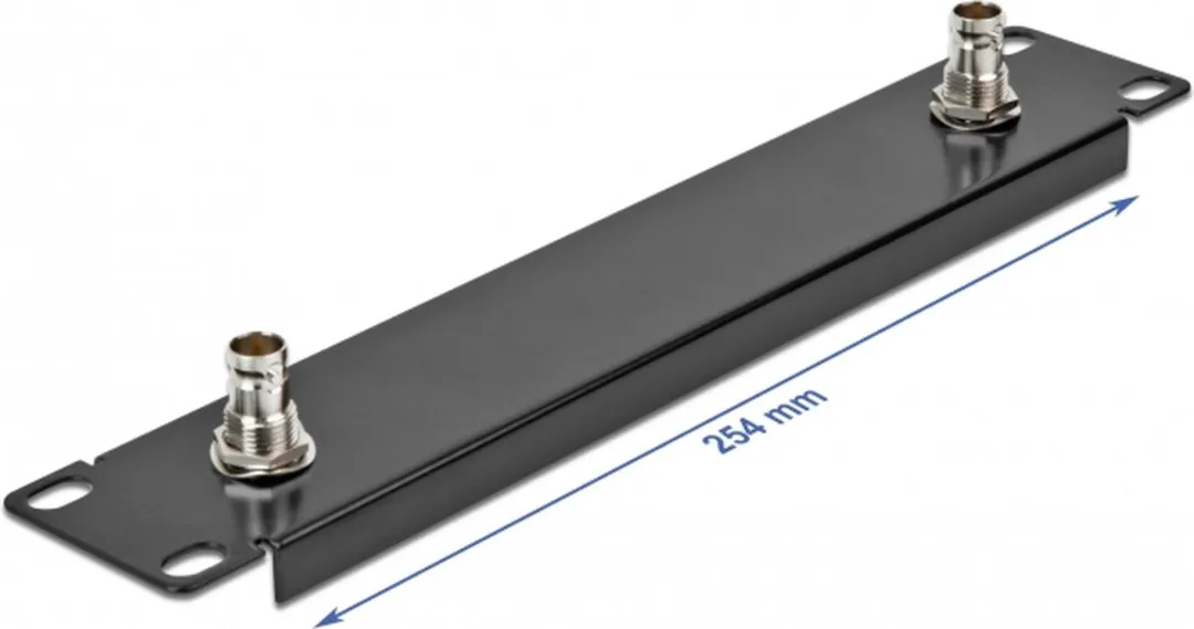 Delock 66851 10" Panel - 2x BNC Jack - 1U - Zwart - afbeelding 3 van 3