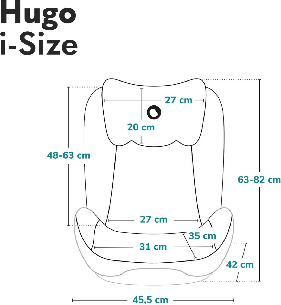 Lionelo Hugo i-Size Autostoel 100-150cm - ISOFIX & Gordel - Zwart