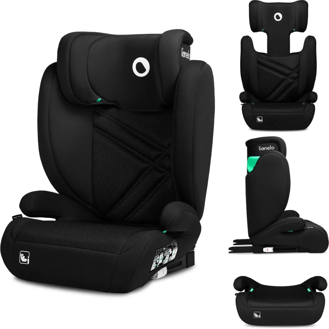 Lionelo Hugo i-Size Autostoel 100-150cm - ISOFIX & Gordel - Zwart