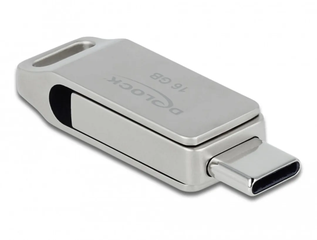 Delock 54073 USB-C/Type-A Flashdrive 16GB - Zilver