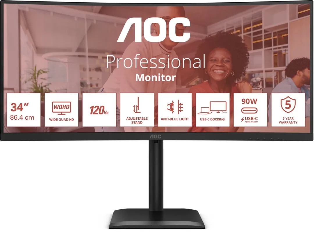 AOC CU34E4CV Monitor 34" UltraWide QHD