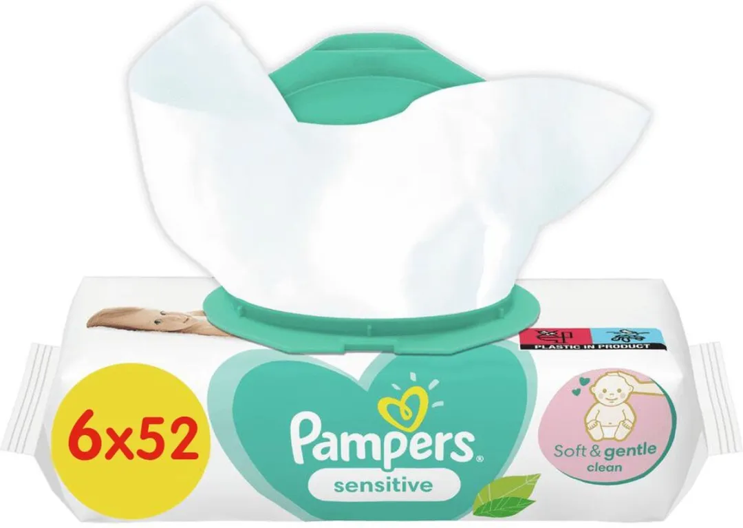 Pampers Sensitive Billendoekjes 312 Stuks (6x52)