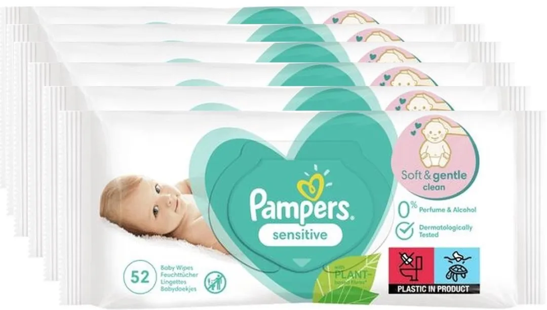 Pampers Sensitive Billendoekjes 312 Stuks (6x52)