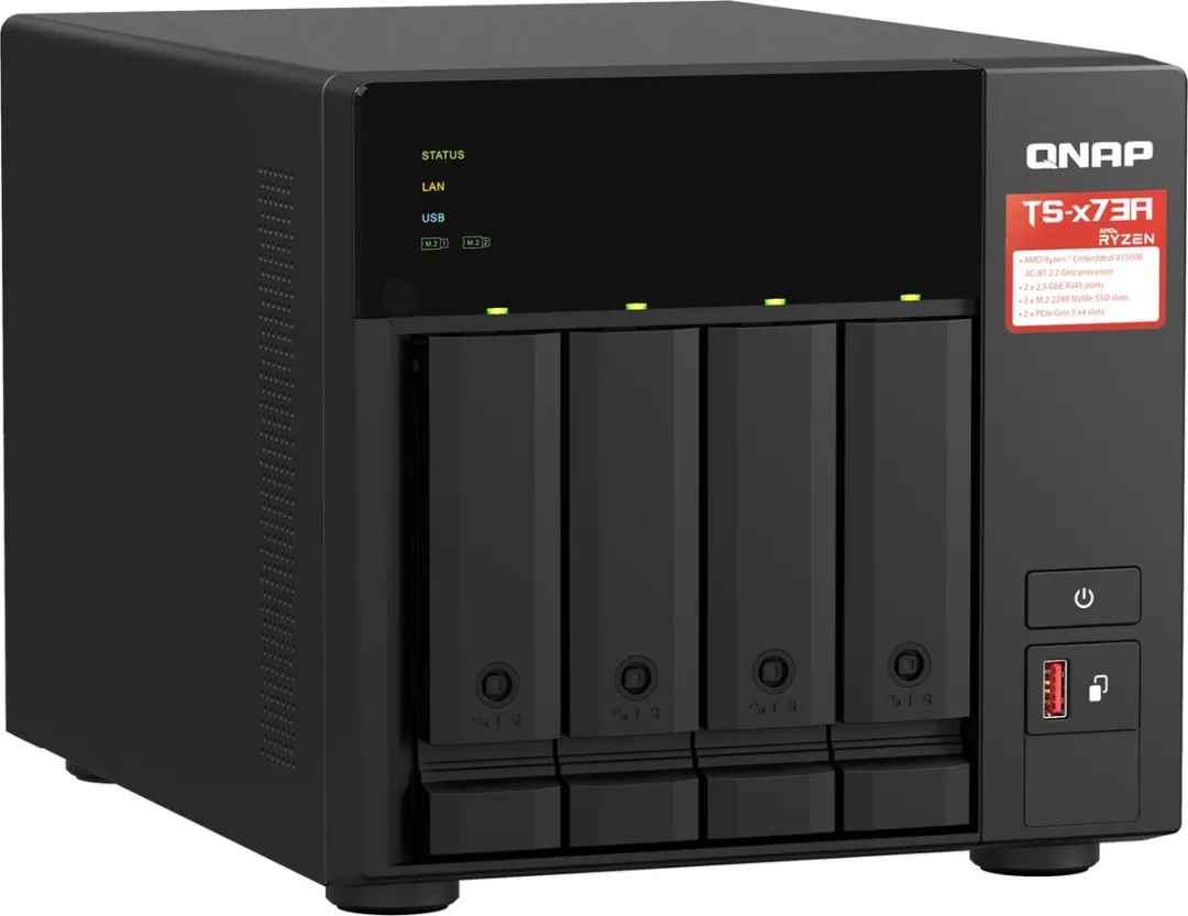 QNAP TS-473A-SW5T NAS 4-bay - 2x 2,5GbE - Incl. SW-5T Switch - Zwart